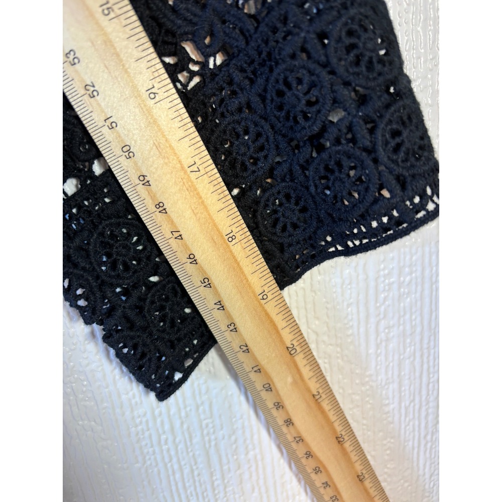 Alfani Black Crochet Lacey Cotton Cardigan Size S - Picture 6 of 11